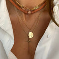 Gold Cross Necklace // Crown of Thorns Necklace