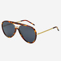 Shay Unisex Aviator Sunglasses - Tortoise/Solid Gray