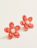 Sweet Straw Flower Earrings