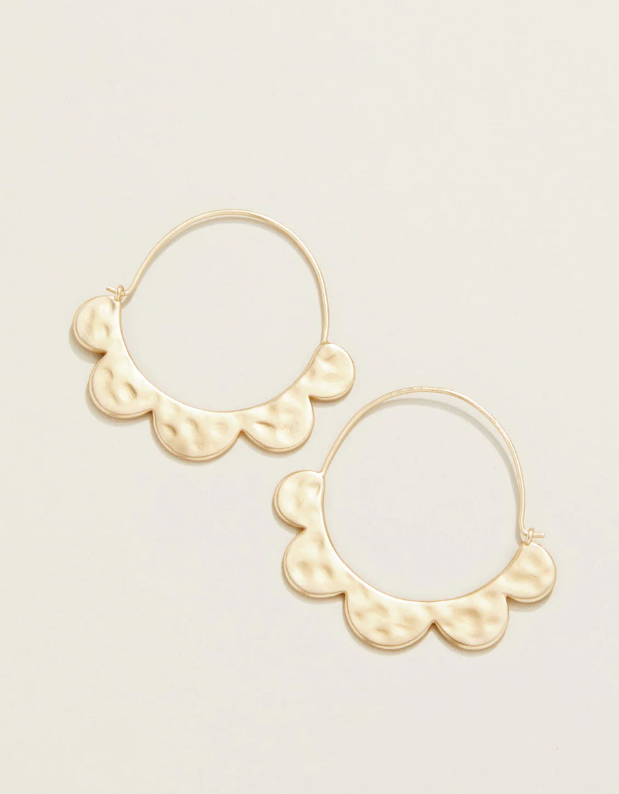Pretty Petal Hoop Earrings Gold