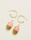 Twofold Earrings Olive/Pink
