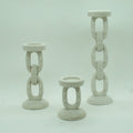 Small Faux Ivory Bead Candle Holder