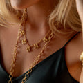 Berry Clover Multi Station Necklace, 16"+2" - Gold
