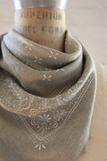 Sage Grey Classic Print Naturally Dyed Bandana
