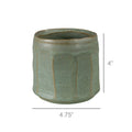 Large Fluted Olive Ceramic Cachepot