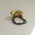 Wide Sculptured Metal Ponytail Hair Tie | Gold