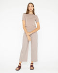 Ponte Knit Straight Leg Pant Cropped