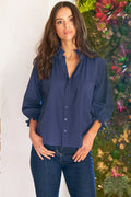 Fiona Poplin Ruffle Neck Shirt