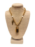 Mega Rolo & Pearl Lock Necklace