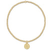 Classic Gold 2mm Bead Bracelet -Blessing Small Gold Disc