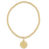 Classic Gold 3mm Bead Bracelet -Blessing Small Gold Disc