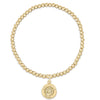 Classic Gold 3mm Bead Bracelet - Protection Small Gold Disc