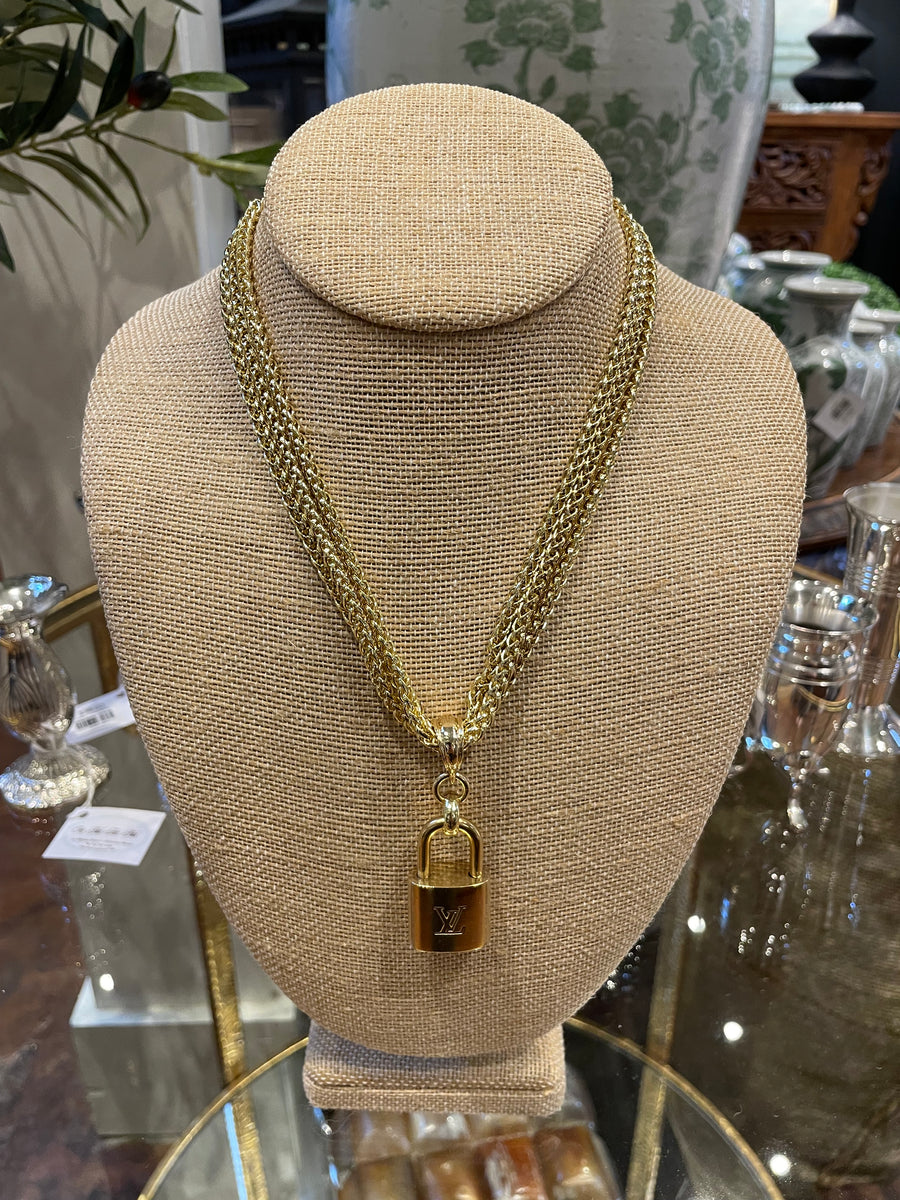 Triple Wheat Lock Necklace