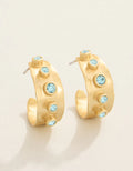 Estate Petite Hoop Earrings Blue