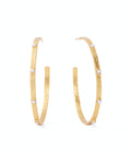 Crescent Stone Hoop Earrings