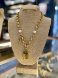 Mega Rolo & Pearl Lock Necklace