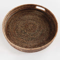 Burma Rattan Round Serving Tray - Large