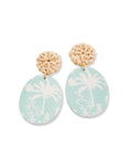 Palm Leather Earrings Blue