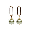 Paper Clip + Pearl Earrings
