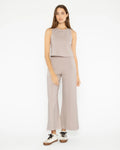 Ponte Knit Wide Leg Pant Cropped