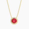 Ruby Birthstone Pendant Necklace