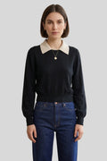 Cashmere Contrast Collar Sweater