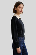 Cashmere Contrast Collar Sweater