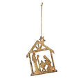 Wooden Carved Nativity Ornament - Large