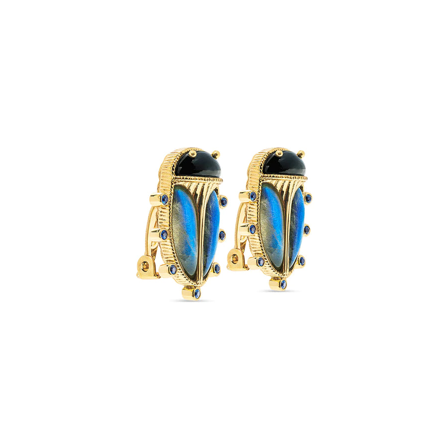 Scarab Clip Earrings