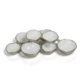 Small Cluster of Eight Serving Bowls - Nickel & White