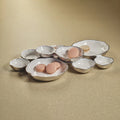 Cluster of Nine Serving Bowls - Nickel & White