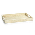 Atelier Raffia Serving Tray w/Leather Trim