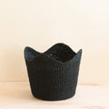 Black Scallop Basket - Handwoven Basket