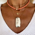 Crystal & Buffalo Horn Pendant Pendant // Maggie Necklace