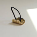 Wide Textured Metal Ponytail Hair Tie | Gold