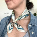 100% Silk Scarf Blue Snake and Butterfly Summer Bandana