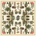 100% Silk Scarf Botanical Cactus Summer Bandana Tapestry