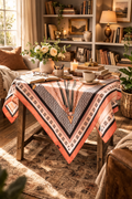 Square Coral Luxe Tack Poly Scarf