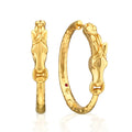 Equestrian Horsehead Hoop Earrings - Gold