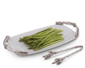 Pewter Asparagus Pattern Tongs