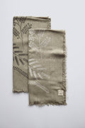 Sage Grey Botanical Print Naturally Dyed Bandana