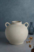 Paper Mache Vase Eco Mix White H 9.8" & Dia 10.4"