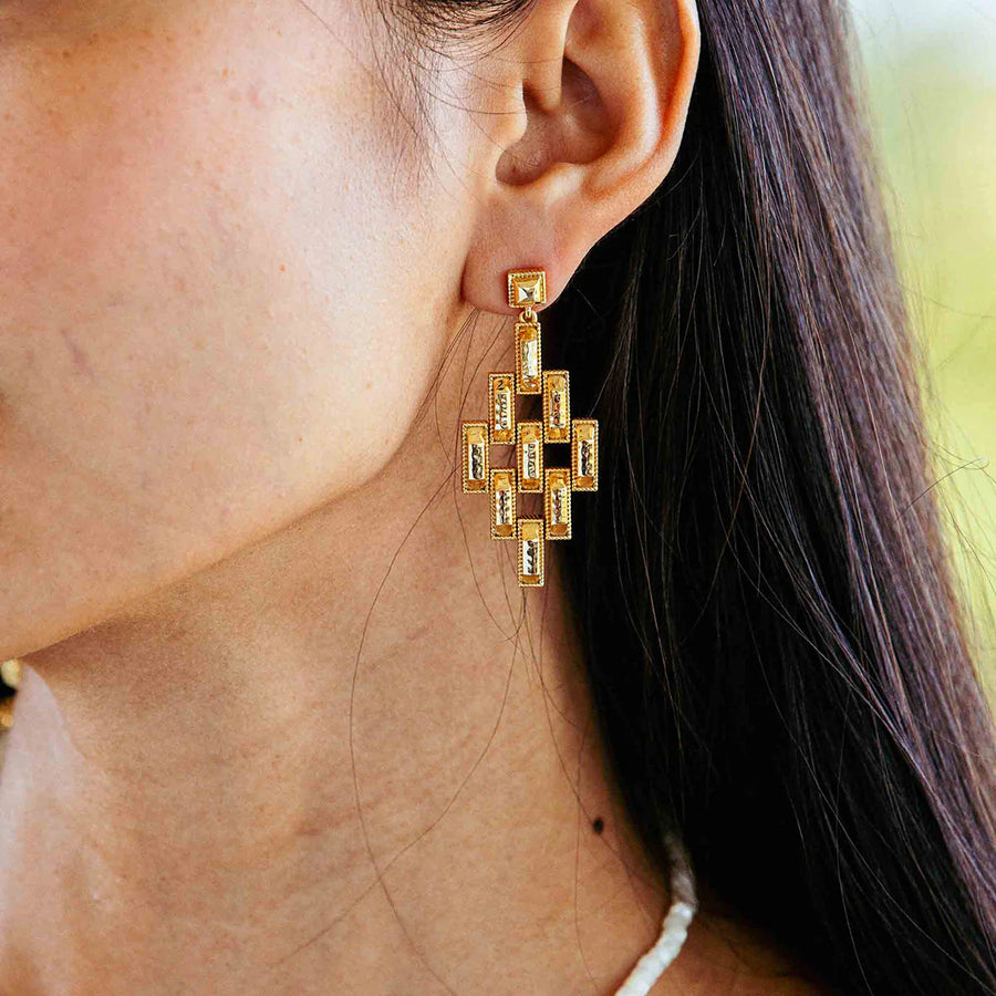 Pathway Post Drop Earrings - Gold