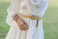Round Brass Buckle Suede/Genuine Leather Belt|Minimalist