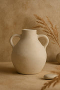Paper Mache Vase Eco Mix White H 13.6" & Dia 11.8"
