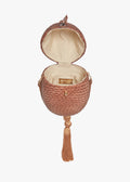 Itza Woven Straw Egg Clutch Bag