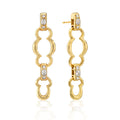 Maharani Grande Double Drop Earrings - Cubic Zirconia