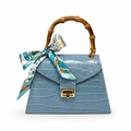 GF1925 - LUXURY ITALIAN CROCCO LEATHER BAMBOO HANDLE BAG