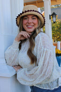 Kate 3" Brim Crochet Bucket Straw Hat
