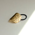 Wide Textured Metal Ponytail Hair Tie | Gold
